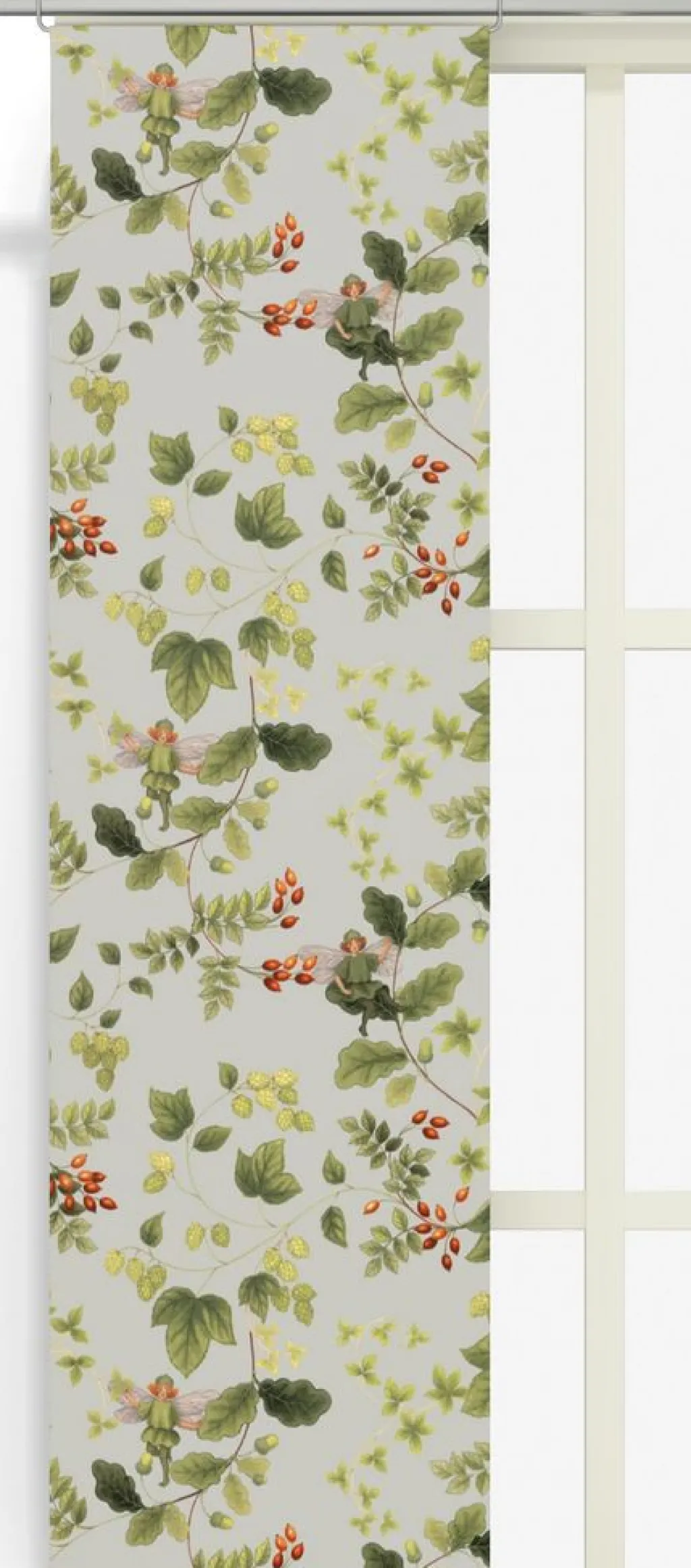 Panelgardiner<Arvidssons textil Skogsälvan grå panelgardiner