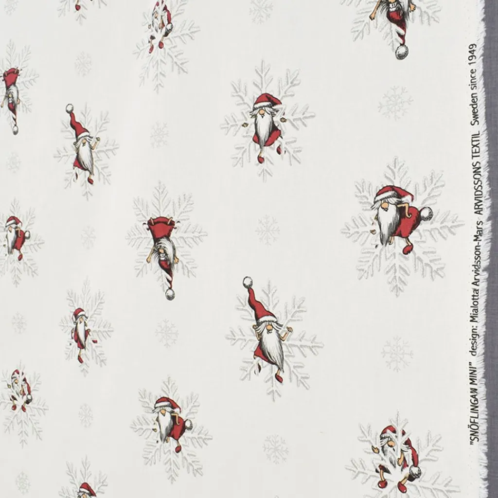 Gardintyger Mönstrade|Arvidssons Textil<Arvidssons textil Snöflingan mini vit tyg
