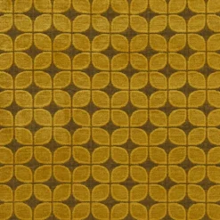 Mönstrade Möbeltyger< Soft retro leaf ochre möbeltyg