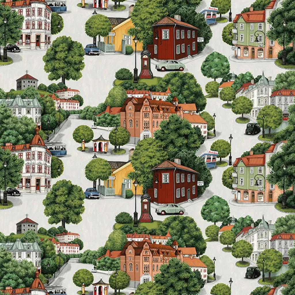 Gardintyger Mönstrade|Arvidssons Textil<Arvidssons textil Sommarstad tyg