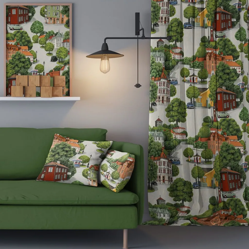 Gardintyger Mönstrade|Arvidssons Textil<Arvidssons textil Sommarstad tyg