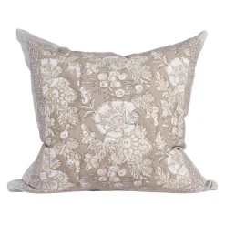 Mönstrade Kuddfodral<Fondaco Sonia beige blommigt kuddfodral i bomull 48x48cm