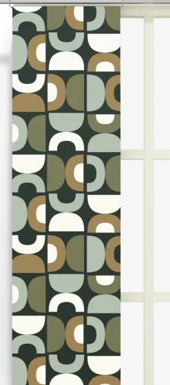 Panelgardiner<Arvidssons textil Spiraldans grön panelgardiner