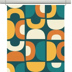 Panelgardiner<Arvidssons textil Spiraldans turkos-gul panelgardiner