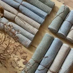 Bordslöpare< Sten recycle sand 15x140cm smal bordslöpare