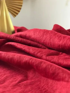 Linnetyger|Stentvättat Linne<Arvidssons textil Stentvättat linnetyg Duvemåla röd