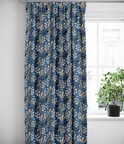Gardiner Mönstrade<Arvidssons textil Stjärnspeja blå gardiner