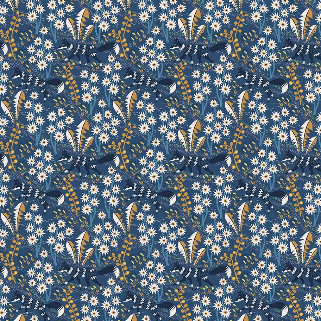 Gardintyger Mönstrade|Arvidssons Textil<Arvidssons textil Stjärnspeja blå tyg