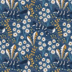 Gardintyger Mönstrade|Arvidssons Textil<Arvidssons textil Stjärnspeja blå tyg