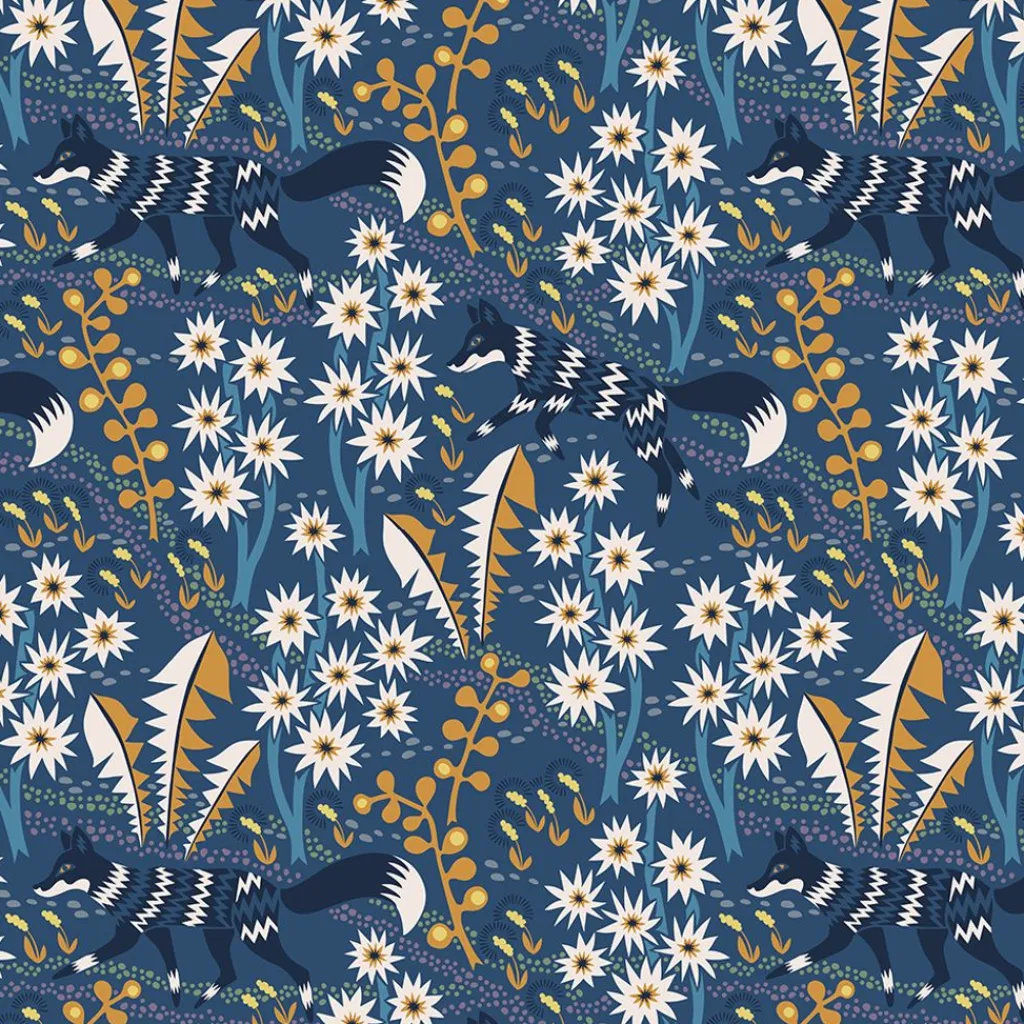 Gardintyger Mönstrade|Arvidssons Textil<Arvidssons textil Stjärnspeja blå tyg