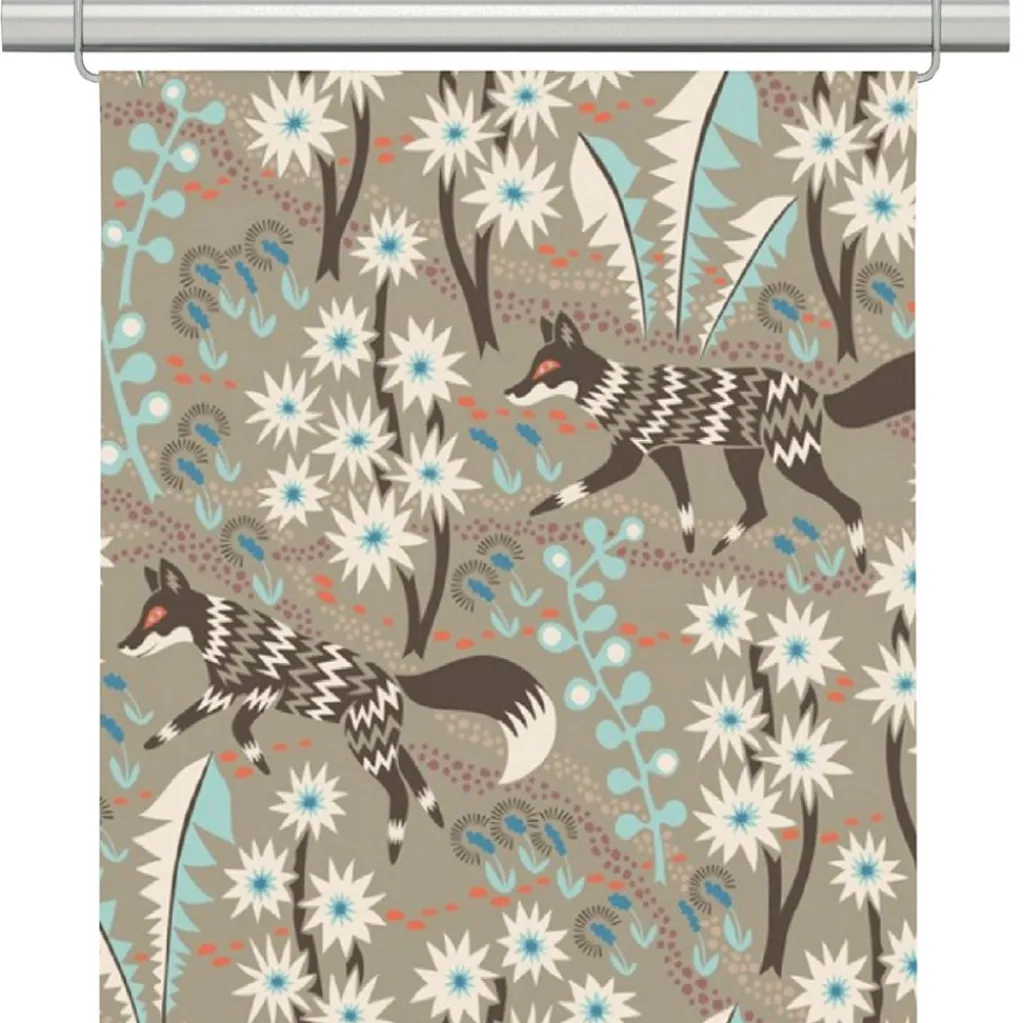 Panelgardiner<Arvidssons textil Stjärnspeja khaki panelgardiner