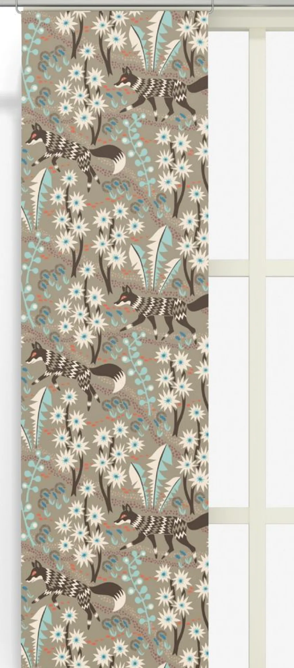 Panelgardiner<Arvidssons textil Stjärnspeja khaki panelgardiner