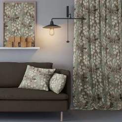 Gardintyger Mönstrade|Arvidssons Textil<Arvidssons textil Stjärnspeja khaki tyg