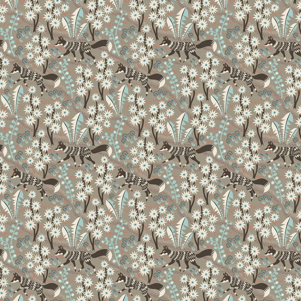 Gardintyger Mönstrade|Arvidssons Textil<Arvidssons textil Stjärnspeja khaki tyg