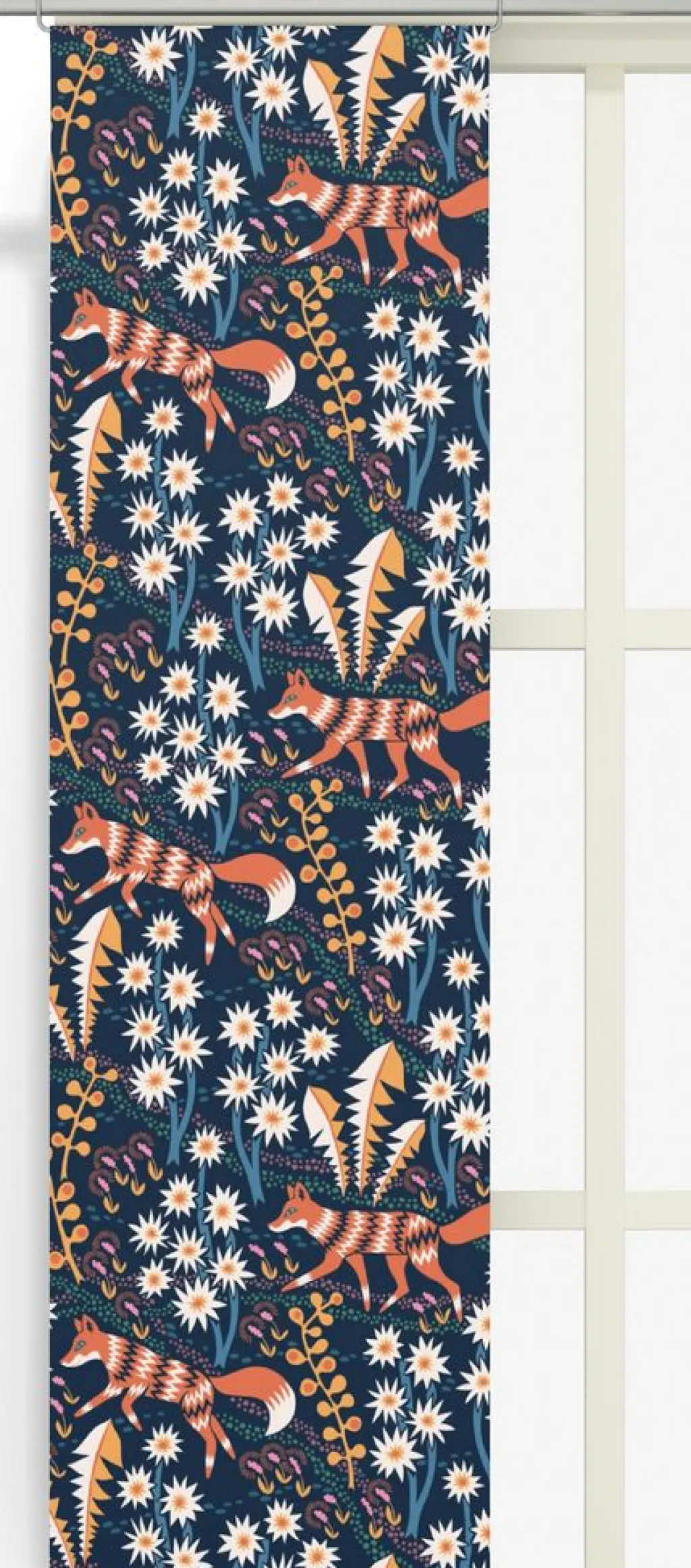 Panelgardiner<Arvidssons textil Stjärnspeja mörkblå panelgardiner