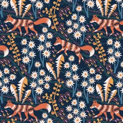 Gardintyger Mönstrade|Arvidssons Textil<Arvidssons textil Stjärnspeja mörkblå tyg