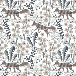 Gardintyger Mönstrade|Arvidssons Textil<Arvidssons textil Stjärnspeja offwhite-ljusbrun tyg