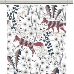 Julgardiner|Panelgardiner<Arvidssons textil Stjärnspeja offwhite-vinröd panelgardiner