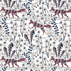 Gardintyger Mönstrade|Arvidssons Textil<Arvidssons textil Stjärnspeja offwhite-vinröd tyg