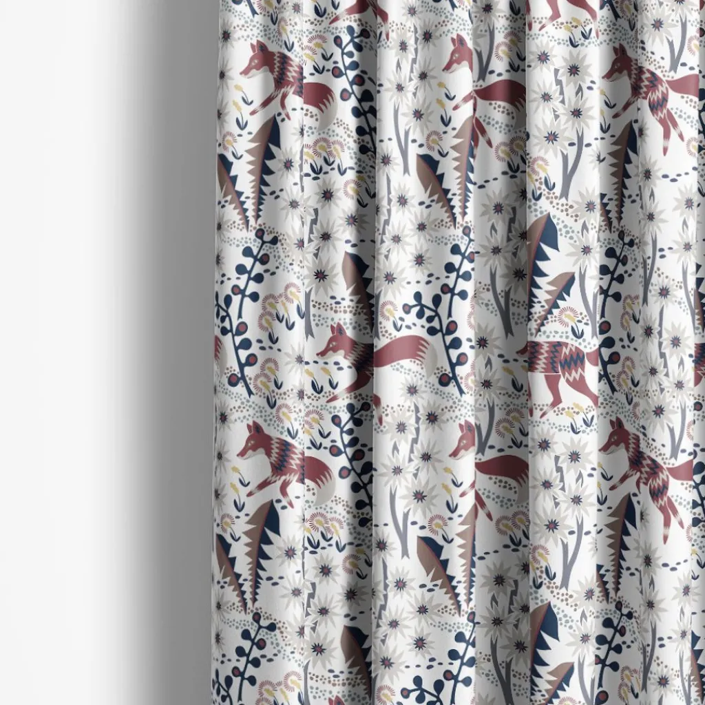 Gardintyger Mönstrade|Arvidssons Textil<Arvidssons textil Stjärnspeja offwhite-vinröd tyg