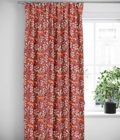 Gardiner Mönstrade<Arvidssons textil Stjärnspeja röd gardiner