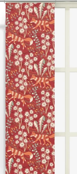 Panelgardiner<Arvidssons textil Stjärnspeja röd panelgardiner