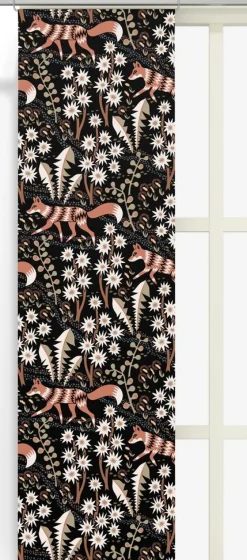 Panelgardiner<Arvidssons textil Stjärnspeja svart panelgardiner