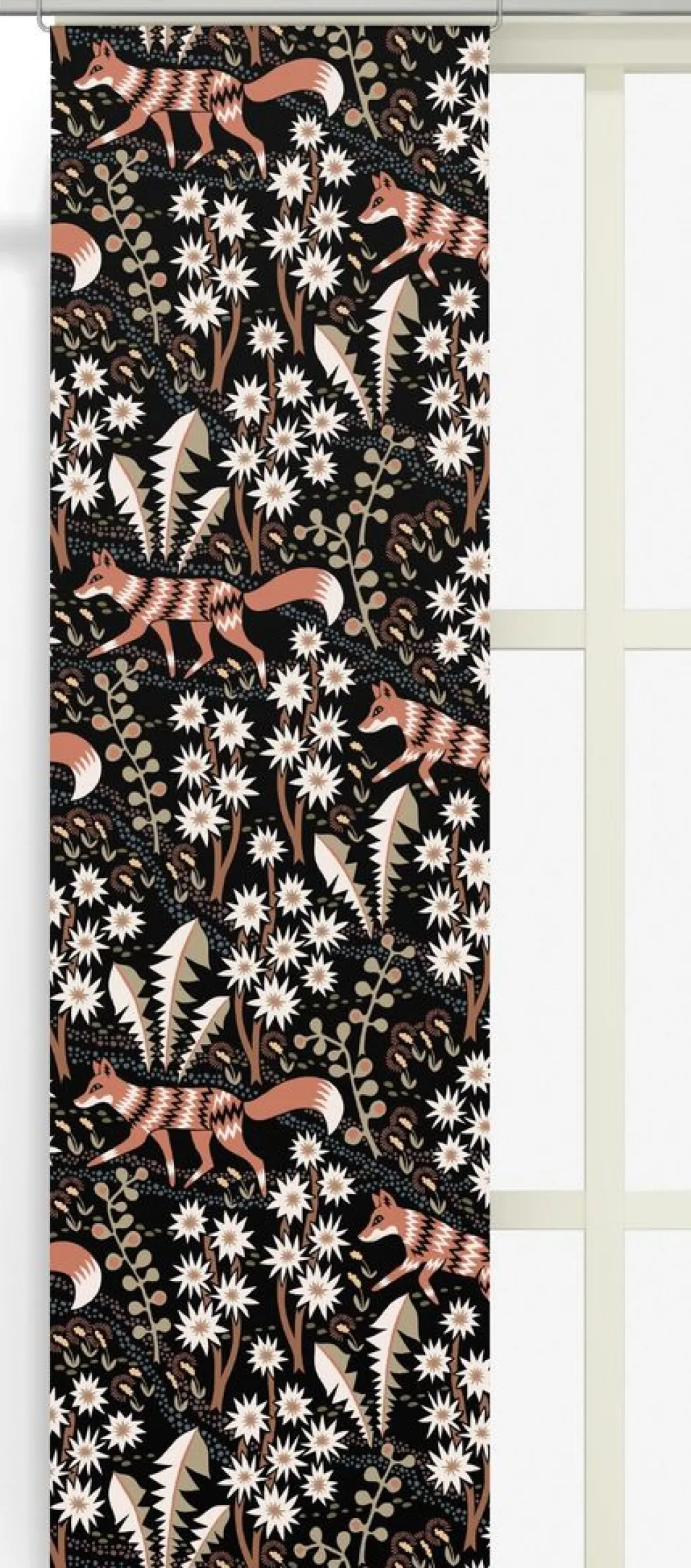 Panelgardiner<Arvidssons textil Stjärnspeja svart panelgardiner