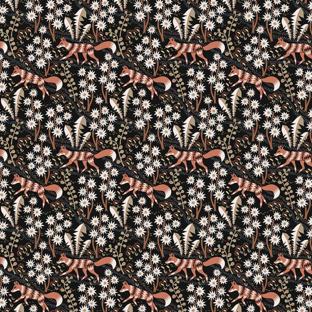 Gardintyger Mönstrade|Arvidssons Textil<Arvidssons textil Stjärnspeja svart tyg