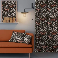 Gardintyger Mönstrade|Arvidssons Textil<Arvidssons textil Stjärnspeja svart tyg