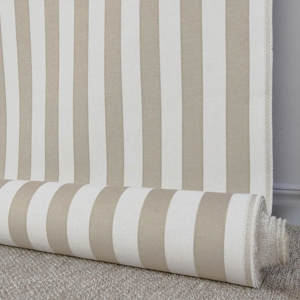 Randiga Möbeltyger|Dynväv< Straight Line outdoor beige randigt jacquardtyg