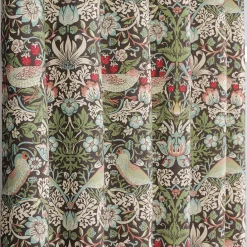 Gardiner Mönstrade<Nordisk Textil Strawberry bird grön-blå gardiner
