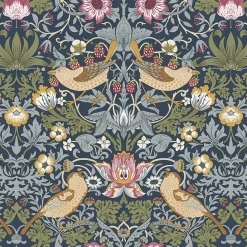 Arts & Crafts Tyger|Gardintyger Mönstrade<Nordisk Textil Strawberry Finch tyg