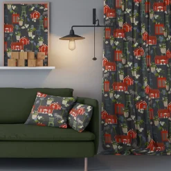 Gardintyger Mönstrade|Arvidssons Textil<Arvidssons textil Strövtåg mörkgrå tyg