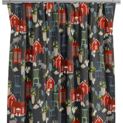 Gardintyger Mönstrade|Arvidssons Textil<Arvidssons textil Strövtåg mörkgrå tyg