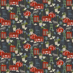 Gardintyger Mönstrade|Arvidssons Textil<Arvidssons textil Strövtåg mörkgrå tyg