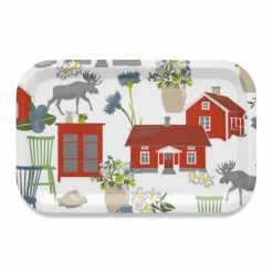 Brickor<Arvidssons textil Strövtåg vit bricka