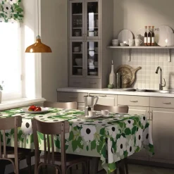 Bordsduk<Arvidssons textil Svartöga grön bordsduk