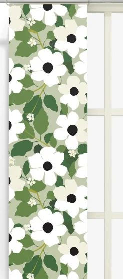 Panelgardiner<Arvidssons textil Svartöga grön panelgardiner