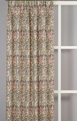 Gardiner Mönstrade<Nordisk Textil Sweet flower brun-grön gardiner