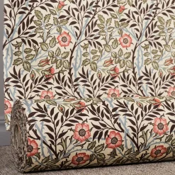 Arts & Crafts Tyger|Gardintyger Mönstrade<Nordisk Textil Sweet flower brun-grön tyg