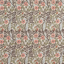 Arts & Crafts Tyger|Gardintyger Mönstrade<Nordisk Textil Sweet flower brun-grön tyg