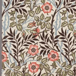 Arts & Crafts Tyger|Gardintyger Mönstrade<Nordisk Textil Sweet flower brun-grön tyg