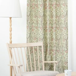Gardiner Mönstrade<Nordisk Textil Sweet flower vinröd gardiner