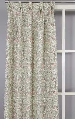 Gardiner Mönstrade<Nordisk Textil Sweet flower vinröd gardiner
