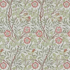 Arts & Crafts Tyger|Gardintyger Mönstrade< Sweet flower vinröd tyg