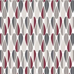 Textilvaxduk<Arvidssons textil Textilvaxduk Blader beige-vinröd