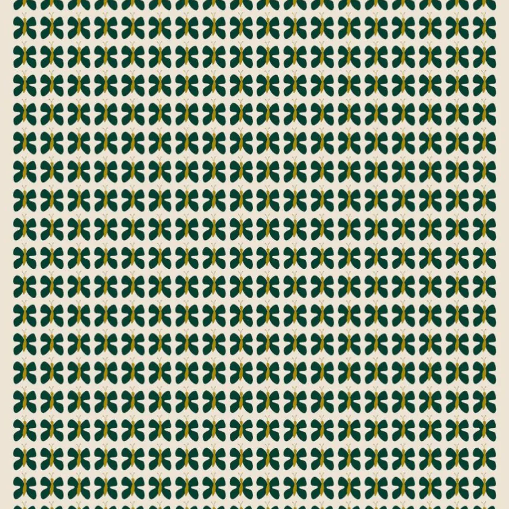 Textilvaxduk<Arvidssons textil Textilvaxduk Fjäril mini grön