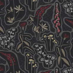 Textilvaxduk<Arvidssons textil Textilvaxduk Florens vinröd-svart