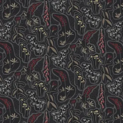 Textilvaxduk<Arvidssons textil Textilvaxduk Florens vinröd-svart